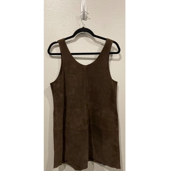 BB DAKOTA Brown Leather Sleeveless Mini Dress - Picture 3 of 4